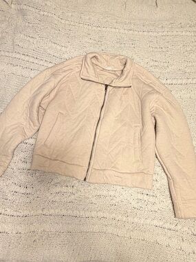 Olive & Oak Cream Quilted Bomber Jacket